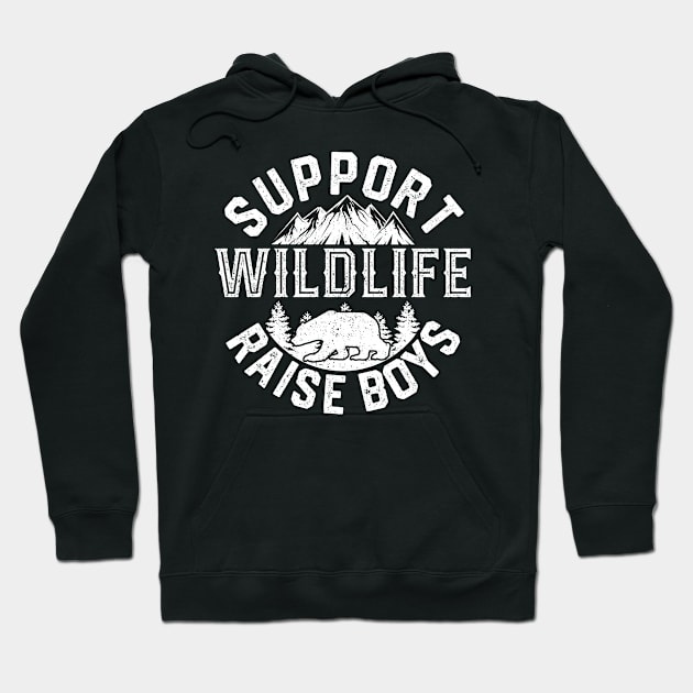 Support Wildlife Raise Boys Hoodie by trendingoriginals